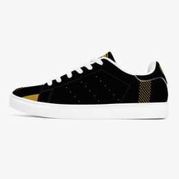 Definitely prevent men's shoes men's low top versatile flat shoe men's board shoes casual shoes Black shoe body and yellow embellishments