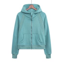 Yoga Wear Jackets New Fashion Autumn Spring Women Hoodies with Pocket yoga wear Scuba Oversized Half-Zip Full zip Hoodie Hoodies Sweatshirts US size 4-12