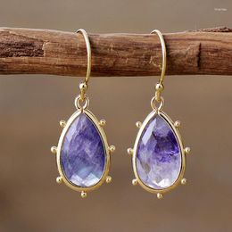 Link Bracelets Natural Stone Earrings Pendant Drop Earring Purple Quartz Pink Crystal Dangle Women Party Wedding Jewellery