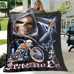 Blankets Vintage Motorcycle Soft Plush Blanket Flannel Blanket Throw Blanket for Living Room Bedroom Bed Sofa Picnic Gift R230819