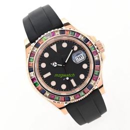 EWF MAN ORGHITÀ MECCANICO Cal.3235 MOVIMENTO Dimensione da 40 mm Anello di caramelle Top Cintura in gomma naturale Caspeggio in oro rosa Black Black Waterproof Super Luminious