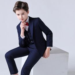 Suits Flower Boys Wedding Suit Kids Prom Party Tuxedo Formal Blazer Children s Day Pinao Performance Costume school uniform 2 16T 230818