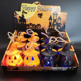 Action Toy Figures Halloween Pumpkin Lantern Portable Horror Decorative Skull LED Venue Setting Props Wizard Decor Gift 230818