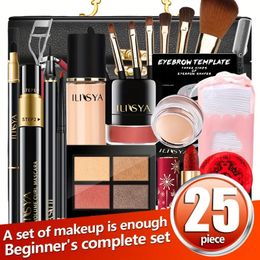 25 In 1 Makeup Set For Beginners ,Cosmetic Gift Box For Girls Ladies, Cosmetic Case Face Lip Eye Cosmetics For Daily Makeup , Perfect Choice For Birthday / Valentine Gift