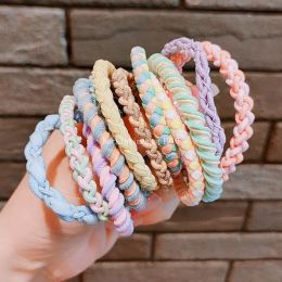 10pcs/lot Women Elastic Hair Rubber Bands Stylish Girls Hair Bands Scrunchies Colour Braid Hair Accessories Tie