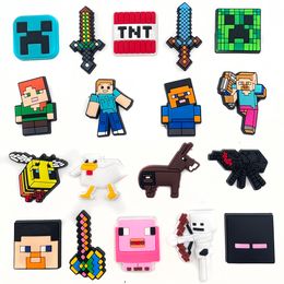 Shoe Parts Accessories 1Pc Funny Cartoon Blocks Pvc Charms Buckles Fit Jibz Clog Sandals Garden Decoration Kids Party Gifts Drop Deli Otseu