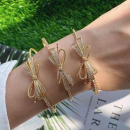 Bangle 3PCS Luxury Butterfly Bow For Women Beautiful Charm Bracelets & Bangles Mujer Femme Jewelry 2023 Trend