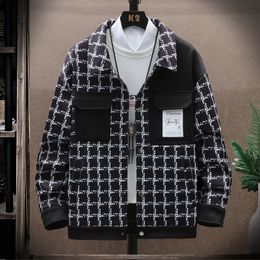 Mens Jackets Spring Autumn Removable Hood Casual Streetwear Hooded Plaid Coat Hip Hop Windbreaker Youth Tops Clothing 230818