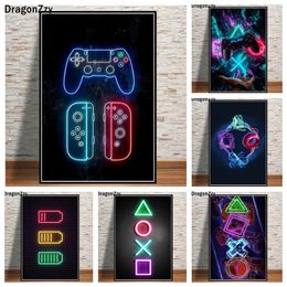 Game Sign Posters And Prints Game Playstation Canvas Painting Pictures Wall Art Boys Bedroom Gamer Home Decor For Kids No Frame Wo6