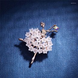 Brooches Crystal Ballerina Dance Girl Brooch Pin Angel Dancer Dancing Pins Jewellery Fit For Gift Women Figure Alloy