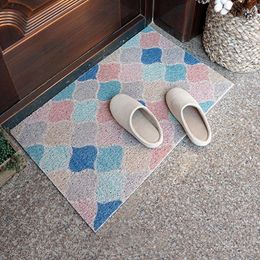Carpets Plaid Printed Entrance Doormat Indoor Outdoor Kitchen Non-slip Area Rug Dustproof Hallway Carpet Plaistic Coil Foot Pad Door Mat