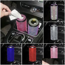 Other Interior Accessories Car Tissue Holder Dispenser Dry Paper Case Napkin Storage Box Container Bling Pink For Girls Drop Deliver Dhlaf