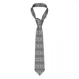 Fliege Schwarz -Weiß -Stammesmuster Krawatte für Männer Frauen Krawattenzubehör Kleidung Accessoires