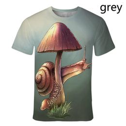 Men's T Shirts Summer Men And Women 3d T-shirt Funny Mushroom Pattern Women's T-shirts Snail Print Fashion Tee Tops