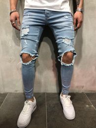 Men's Jeans For Men Fashion Skinny Ripped Denim Trousers Biker High Quality Male Slim Casual Pants Hip Hop Jogging Jean Homme