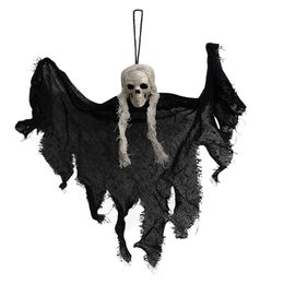 Decorative Objects Figurines Halloween Hanging Skull Ghost Haunted House Bar Horror Atmosphere Props Indoor Outdoor Pendants Ornament Party Decor 230818