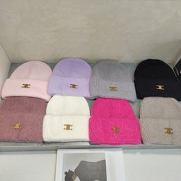 Hats Scarves Sets Beanie/Skull Caps 2023 Celns' Knitted designer Luxury Beanie Cap men and women's Fall and Winter Rabbit hair warm Cbeanie CEL