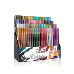 Colorful Eyeliner Pencil Set, Waterproof, Sweat Proof, Smudge Proof Eyeliner Pen Lip Liner Pen With Display Stand , Natural Long Lasting Makeup Pen Set