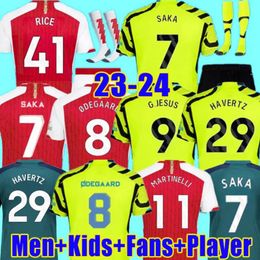 SAKA ARsen soccer jerseys SMITH ROWE G.JESUS SALIBA Fans Player version ODEGAARD MARTINELLI 23 24 NKETIAH football kits shirt Men Kids boys sets uniforms