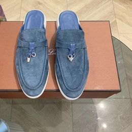 Slippers Women Loafers 2023 Boat Shoes Flock Suede Leather Casual Comfy Slip-on Fashion Drive Footwear Summer