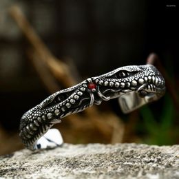 Bangle Gothic Crocodile With Eyes Bracelet For Men Women Fashion Vintage Animal Bracelets Creative Punk Luxury Jewelry Drop