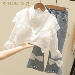 Clothing Sets Girls Clothes Autumn Spring Long Sleeve Shirt jeans Toddler Girl Fashion Kids Suits Children 2pcs 230818