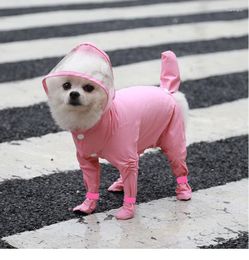 Dog Apparel Four-Legged All-Inclusive One-Piece Waterproof Raincoat With Rain Boots Spring Summer Autumn And Winter Bichon Supplies