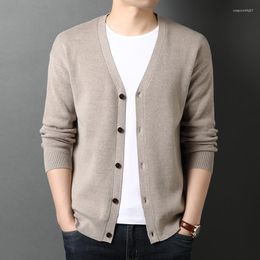 Men's Sweaters Top Grade Wool 5% Brand Designer Fashion Knit Korean Style Cardigan Men Sweater Casual Coats Solid Jacket Mens Clothes