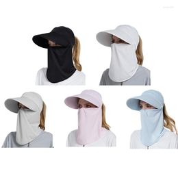 Wide Brim Hats Women Face Flap Visor Hat Summer Brimmed Sun Breathable Baseball Cap For Beach Outdoor Cycling Headwear Dropship