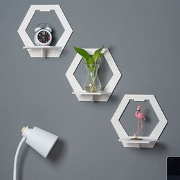 Novelty Items 3Pcs Wall Organiser Wall Shelf Set Punch Bedside Wall Display Stand Wall Mounted Flower Pot Holder Tv Backgrou Room Decora 230818