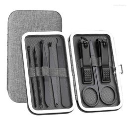 Bath Accessory Set Stainless Steel Portable Luxury Manicure Sets Pedicure Kits Black Nail Clipper Personal Care Tools Eyebrow Scissor