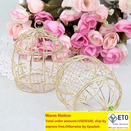 Wedding Favor Holders European Creative Gold Hollow Matel Candy Boxes Romantic Wrought Iron Birdcage Party SuppliesZZ