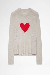 Zadig voltaire Ladies' knitwear 23 knitted sweaters ZV love hanging wool pattern letter round neck sweater Women's sweater