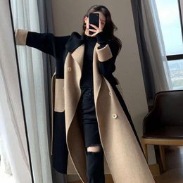 Womens Wool Blends Winter Coat Doublebreasted Cardigan Thermal Antiwrinkle Lapel Women Overcoat for Shopping Coats Jackets 230818