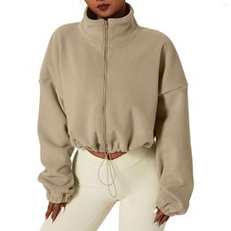 Women's Hoodies Zip Up Sweatshirt Women Vintage Korean Fashion Streetwear Fleece Crop Jacket Tops Harajuku Kpop Coat Clothing