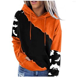 Women's Hoodies Women Hoodless Sweatshirt Halloween Oversized Old Witch Print Hoodie Tops Long-Sleeve Pullover Autumn Streetwear Clothing