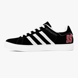 Diy Shoes Men's casual shoes women's outdoor shoes Custom Shoes Pink Shoes Black shoe body and white stripes paired with red letters