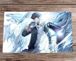 Mouse Pads Wrist Playmat Seto Blue-eyes White Duel Trading Card Game Mat Anime Mouse Pad Desk Pad Bag 60x35cm R230819