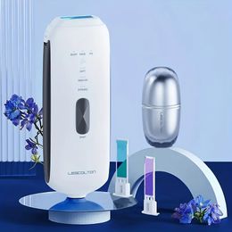Professional IPL Pulses Epilator for Painless Laser Hair Removal - 350,000 Flashes, 3-Level Settings, Manual and Automatic Modes - Perfect for Facial