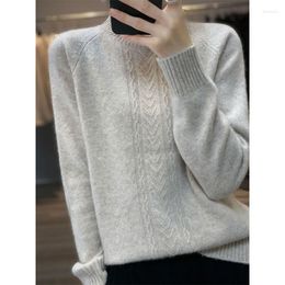 Women's Sweaters Half Turtleneck Sweater Wool Fashion Loose Long-sleeved Pullover Autumn And Winter Knitted Bottoming Shirt