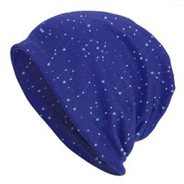 Berets Bonnet Hat For Men And Women Zodiac Pattern Knitted Beanies Soft Turban Hip Hop Beanie