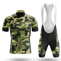 Racing Sets Camo Dachshund Cycling Set Bib Shorts Bike Jersey Bicycle Shirt Road Short Sleeve Clothes Cycle Downhill MTB Mountain Suit