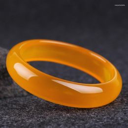 Bangle Genuine Natural Yellow Jade Bracelet Charm Jewellery Agate Accessories Hand-carved Lucky Amulet Gifts For Women Her Men