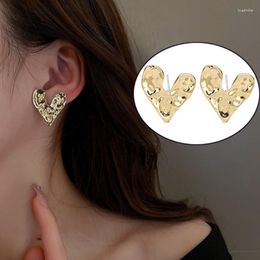 Stud Earrings Fashion Metal Irregular Heart For Women Girl Punk Simple Personality Gold Color Earring Wedding Party Jewelry Gift