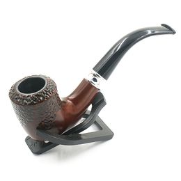 Wholesale Serpentine Handmade Wood Pipe Flat Bottom Cigarette Holder Creative Philtre Tobacco Pipe Glass Smoking Pipe