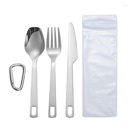 Forks 1PCS Stainless Steel Outdoor Travel Hollowed Out Knife Fork And Spoon Set