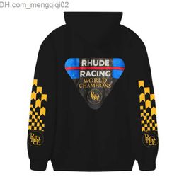 Men's Hoodies Sweatshirts Plaid Track Alphabet Street Men's and Women's Sports Brush Hoodie Z230819