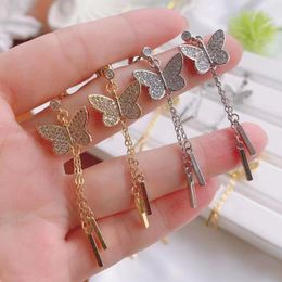 Dangle Earrings 5 Pairs Trendy Long Tassel Butterfly Drop Gold Colour 2023 Fashion Hanging Women Summer Jewellery Girls