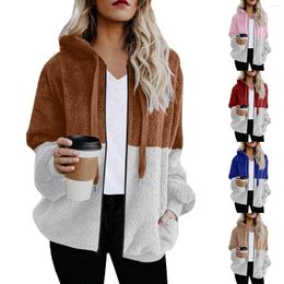 Women's Hoodies Women Jacket Insulating Ladies Hooded Zipper Pocket Long Sleeve Double Faced Swing Jackets For