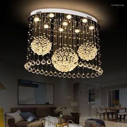 Chandeliers Oval Ceiling Chandelier Luxury Crystal Light For Living Room Kitchen Modern LED Creative Design Lamps Interior Lighting